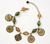 Connemara Marble Castles of Ireland Charm Bracelet, 7-1/4"